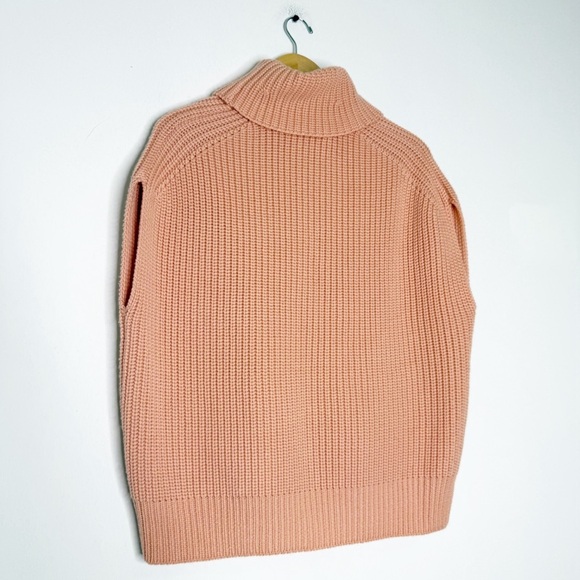 Pearl by Lela Rose Sleeveless Turtleneck Sweater Pink 100% Wool Size Medium - Picture 3 of 8